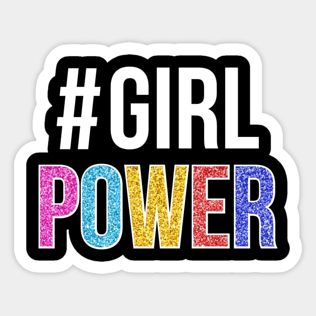 Girl Power Positive Inspiration Sparkle Girly Quote Sticker by Squeak Art